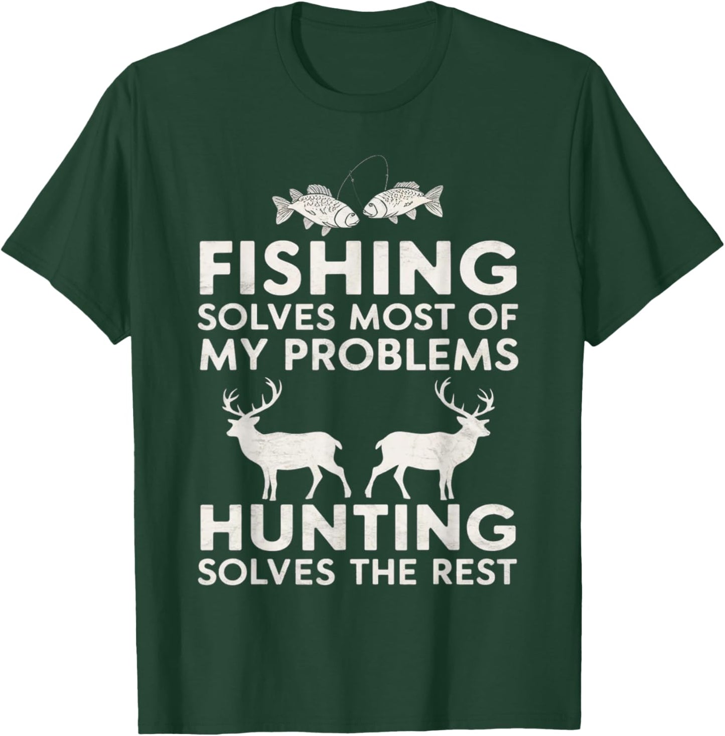 Fishing And Hunting Gifts Fathers Day Humor Hunter Cool T-Shirt - T-Shirt | Forest
