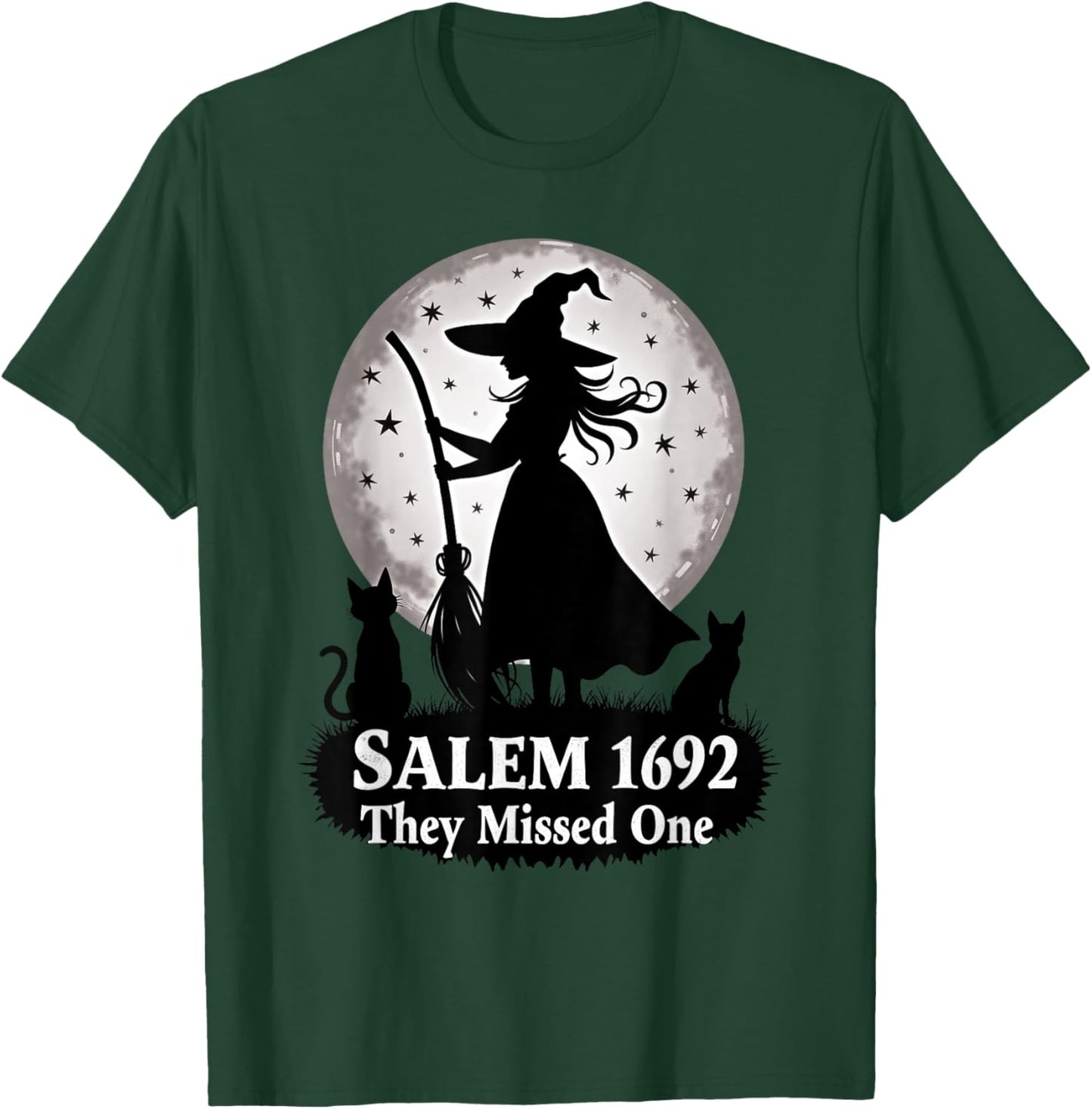 Full Moon Halloween Witch Salem They Missed One cat mom T-Shirt - T-Shirt | Forest