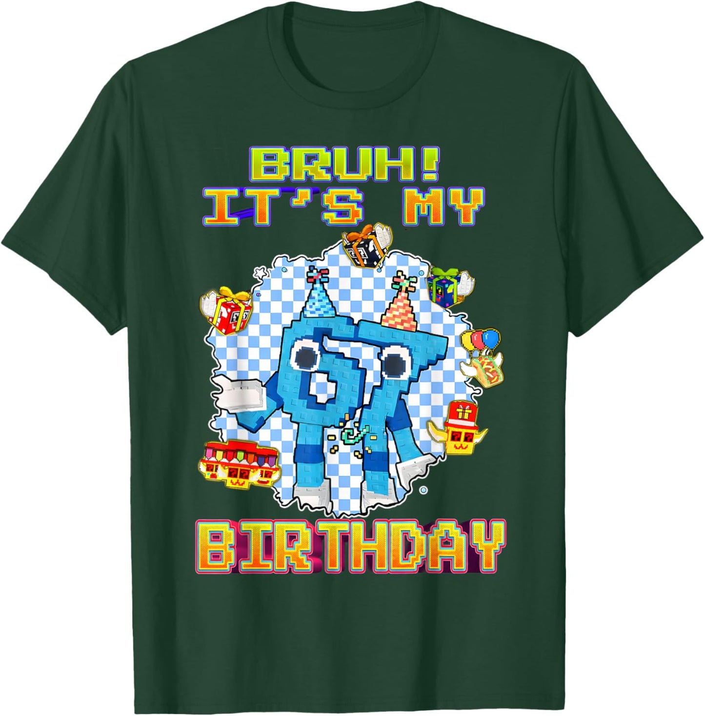 Bruh It’s My Birthday Funny 6 7 Brainrot Gifts for Boy Kids T-Shirt - T-Shirt | Forest
