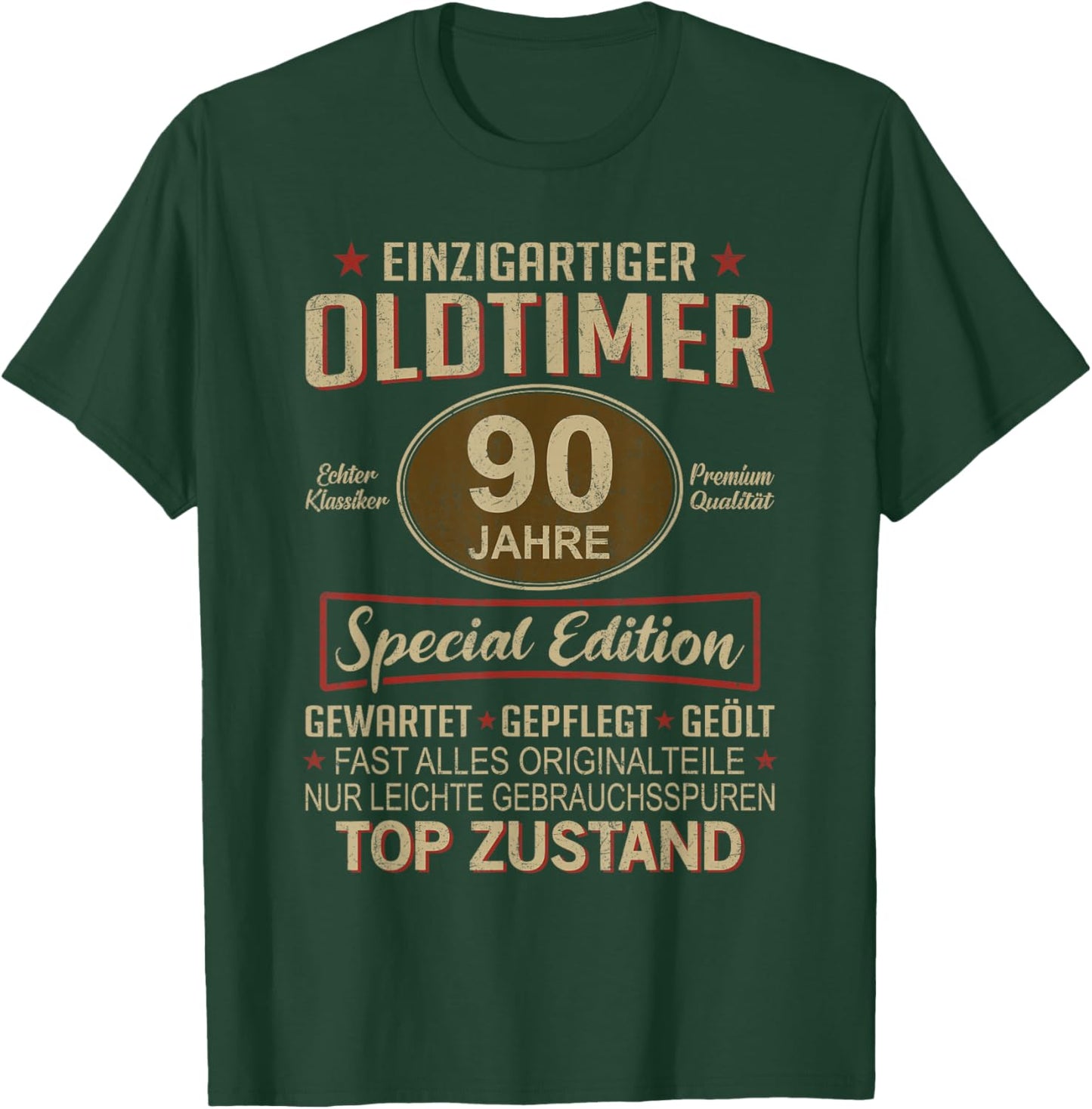 90. Geburtstag 90 Jahre Einzigartiger Oldtimer 90er T-Shirt - T-Shirt | Forest