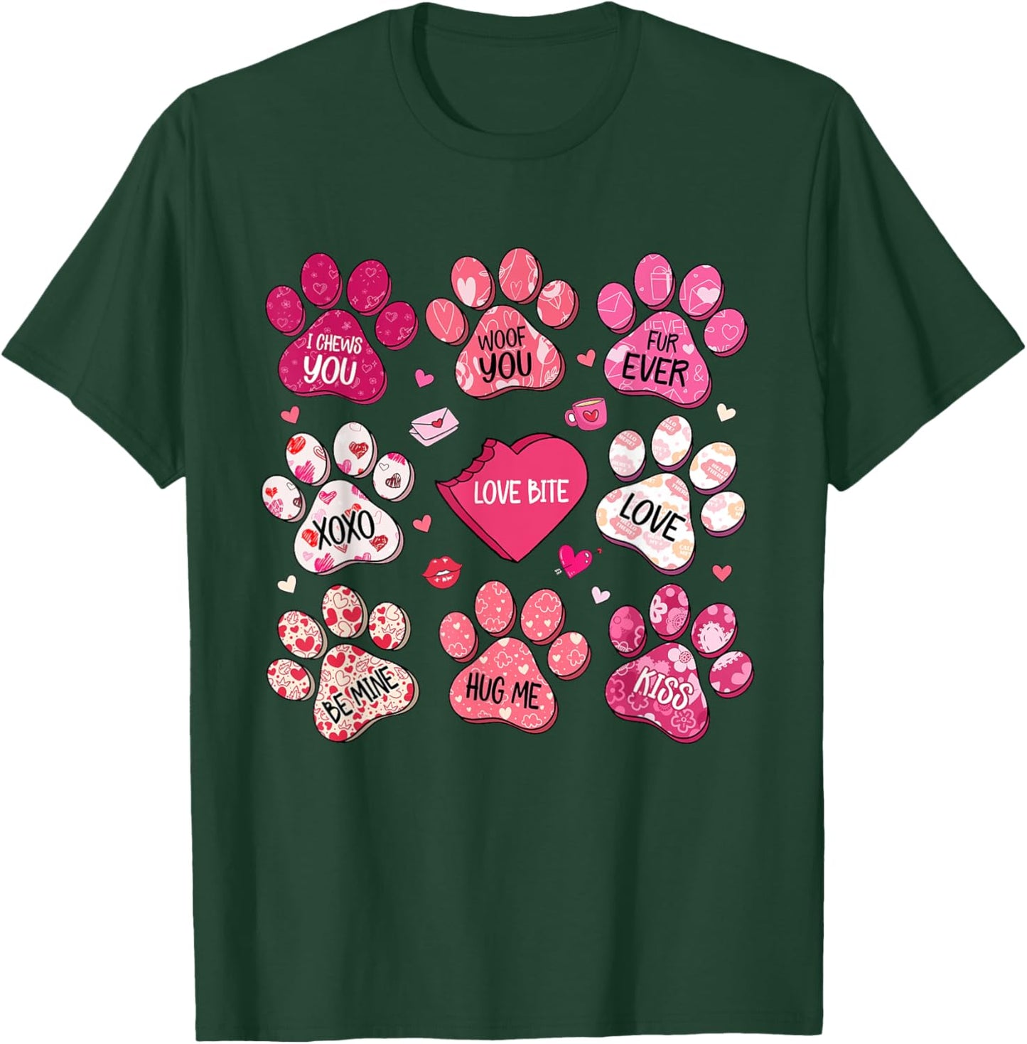 Dog Mama Valentine Coquette Bow Dog Mom Valentines T-Shirt - T-Shirt | Forest
