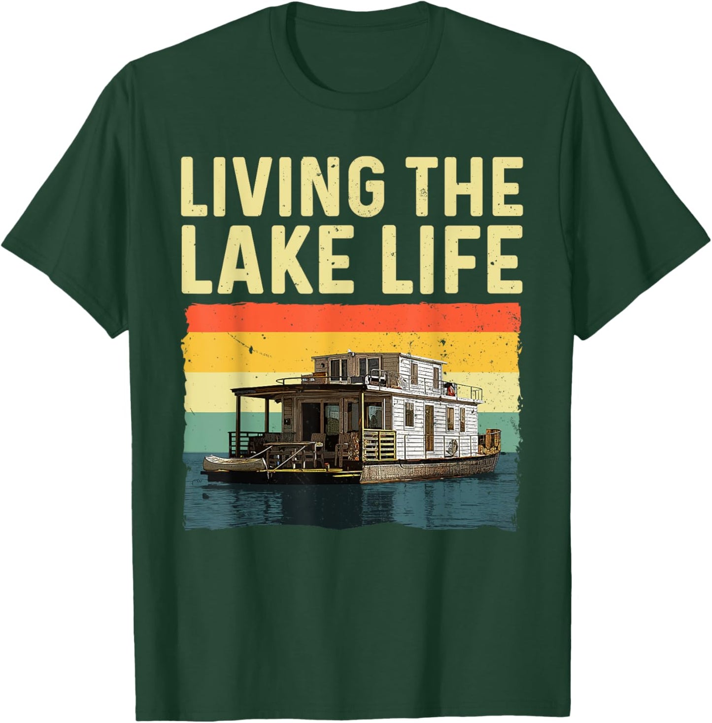 Houseboat Design Women House Boat Captain Houseboat T-Shirt - T-Shirt | Forest