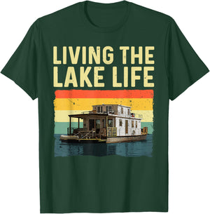 Houseboat Design Women House Boat Captain Houseboat T-Shirt - T-Shirt | Forest