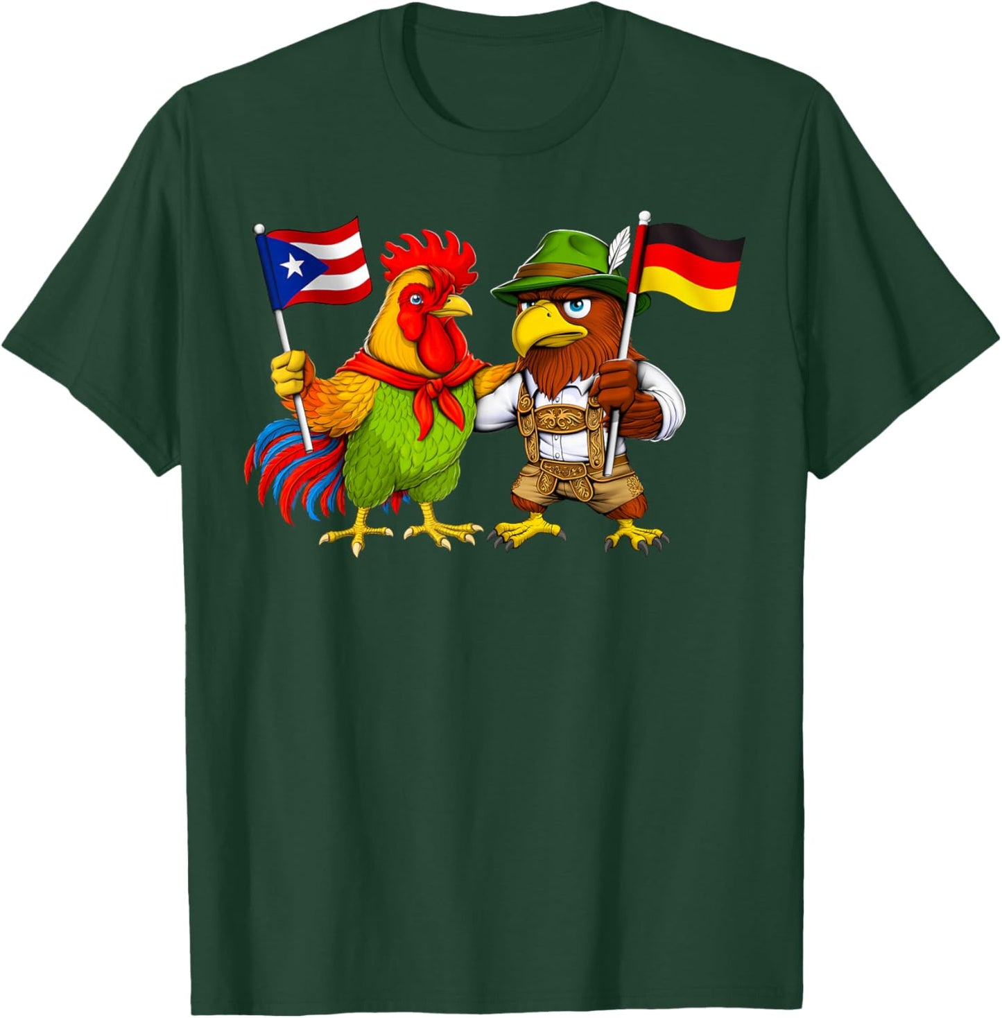 Puerto Rico Germany Flag Puerto Rican Roots German Heritage T-Shirt - T-Shirt | Forest