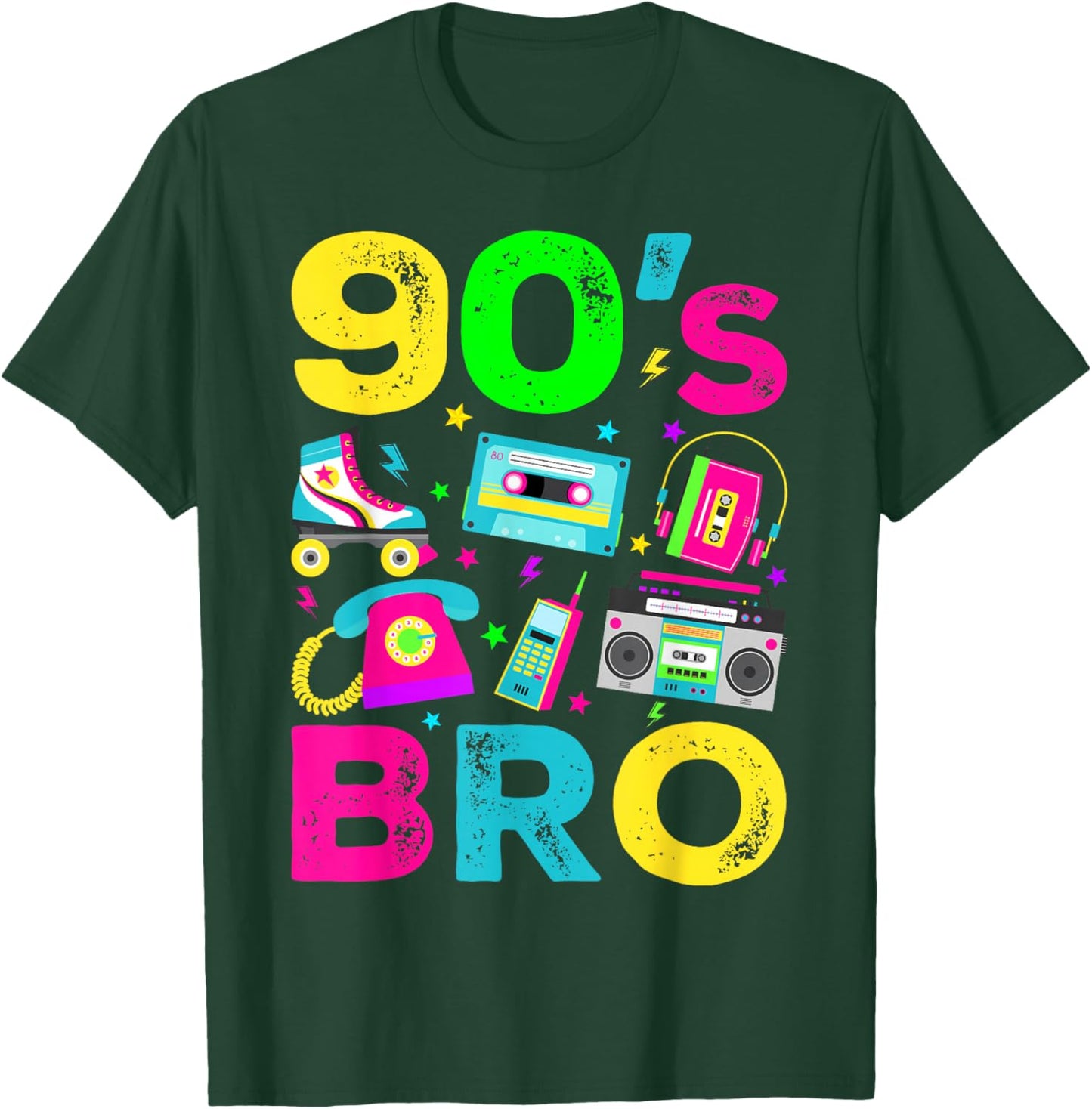 90s Bro 1990s Vintage Style Nineties Retro Party T-Shirt - T-Shirt | Forest