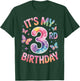 It's My 3rd Birthday - Tie Dye Butterfly Design T-Shirt - T-Shirt | Forest