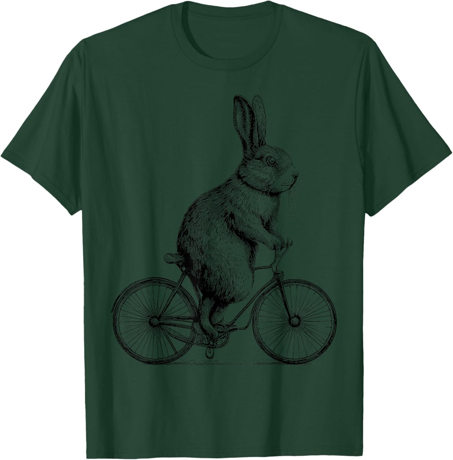 Rabbit On A Bike Bunny Bicycle Cycing Biking Men Women Kids T-Shirt - T-Shirt | Forest