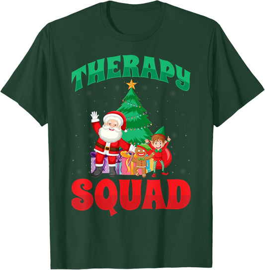 Therapy Squad Xmas Santa SLP Speech Pathologists Christmas T-Shirt - T-Shirt | Forest