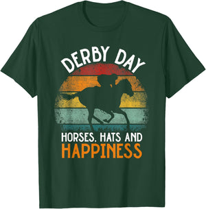 Derby Day Horse Silks and Hats Jockey Horse Racing T-Shirt - T-Shirt | Forest