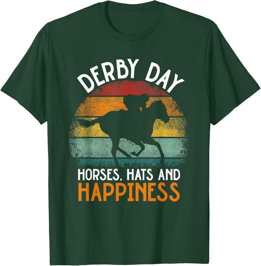 Derby Day Horse Silks and Hats Jockey Horse Racing T-Shirt - T-Shirt | Forest