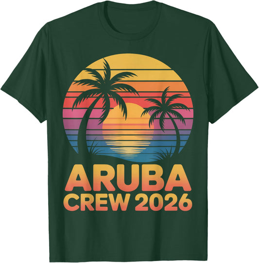 Aruba Crew Caribbean Cruising Vacation 2026 T-Shirt - T-Shirt | Forest