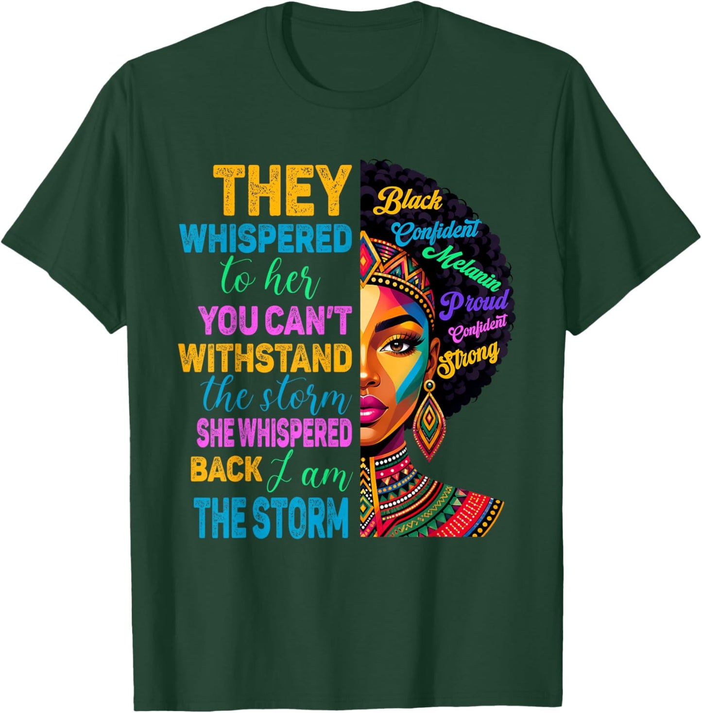 Juneteenth 1865 Storm African American Afro Black Women Girl T-Shirt - T-Shirt | Forest