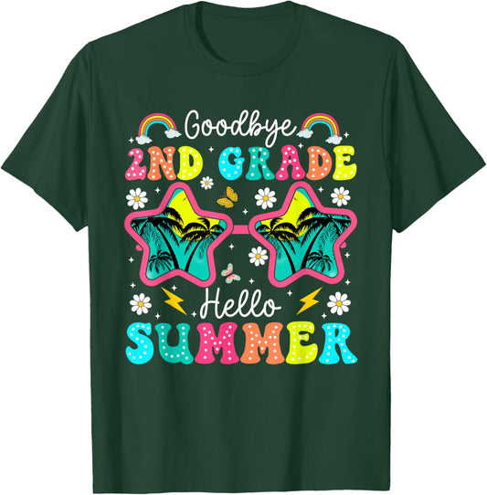 Goodbye 2nd Grade Graduation Last Day of School Hello Summer T-Shirt - T-Shirt | Forest