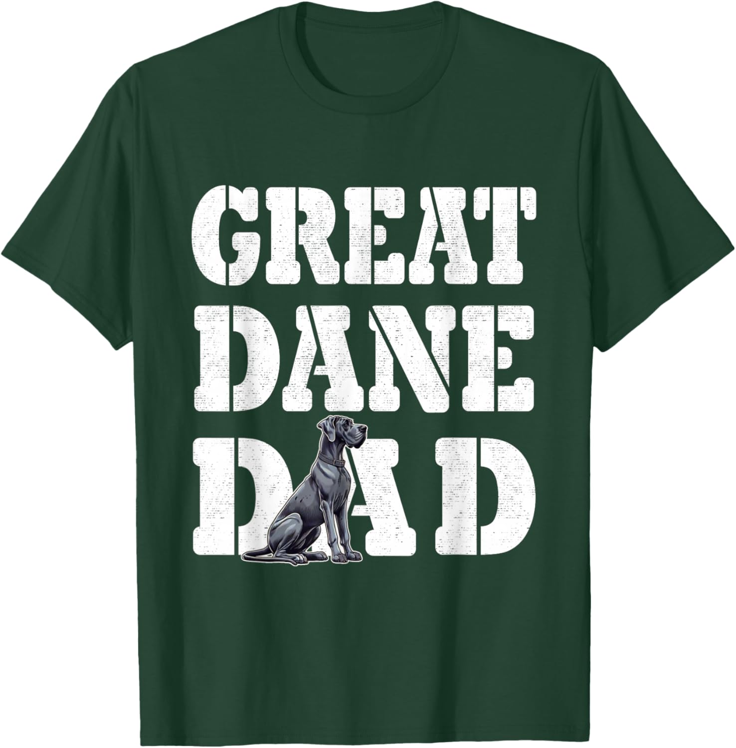 Blue Great Dane Dad, Giant Dog Lover, Jowls Big Dog Father T-Shirt - T-Shirt | Forest