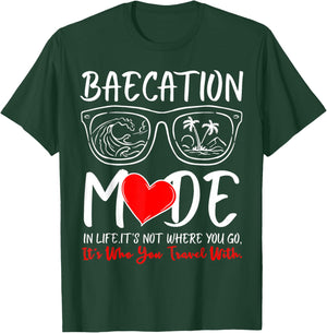 Cute Couples Trip Matching Vacation Baecation Mode-Vibes T-Shirt - T-Shirt | Forest