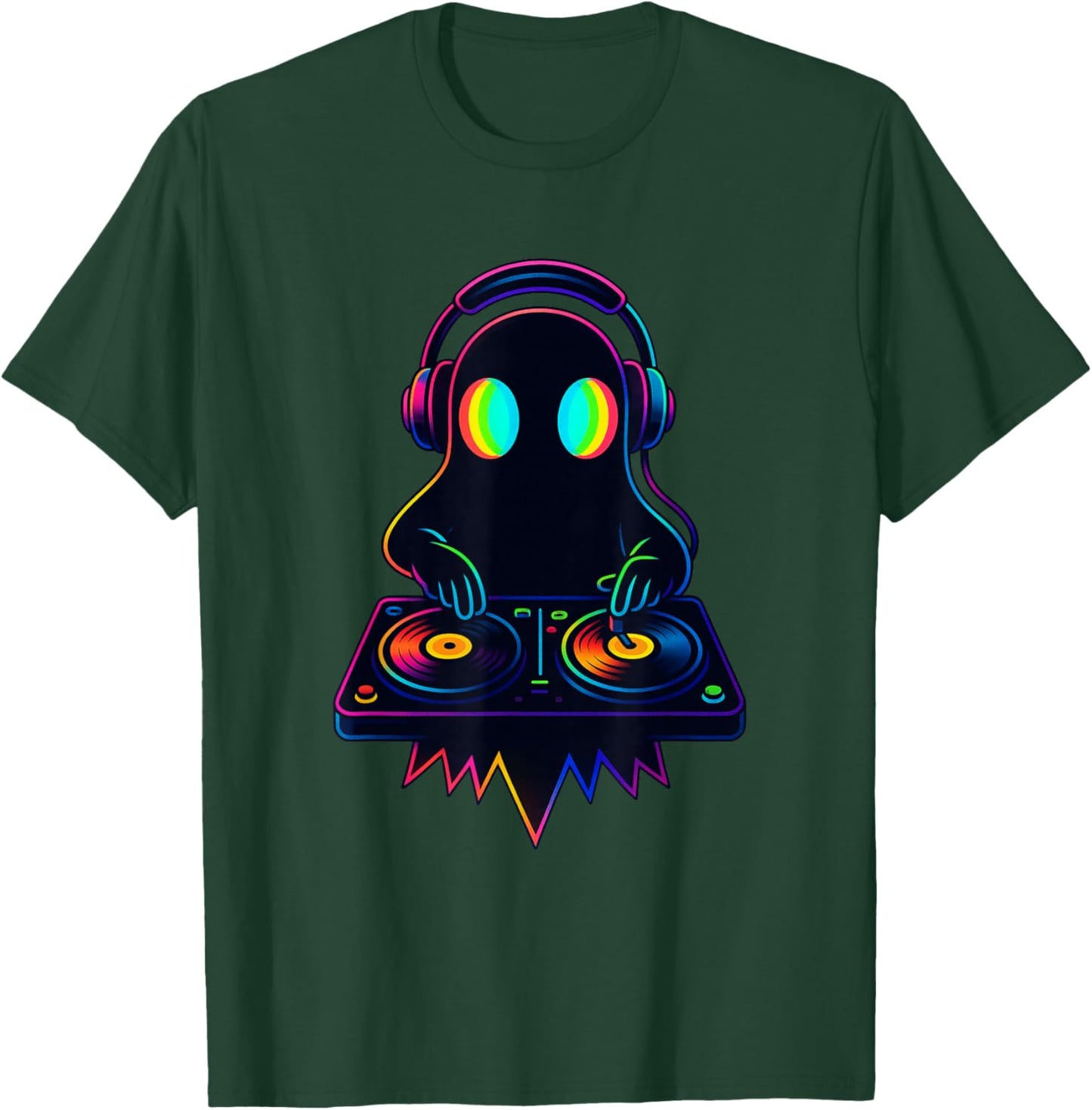 Ghost Trippy Vaporwave Electro Techno EDM Halloween Rave T-Shirt - T-Shirt | Forest