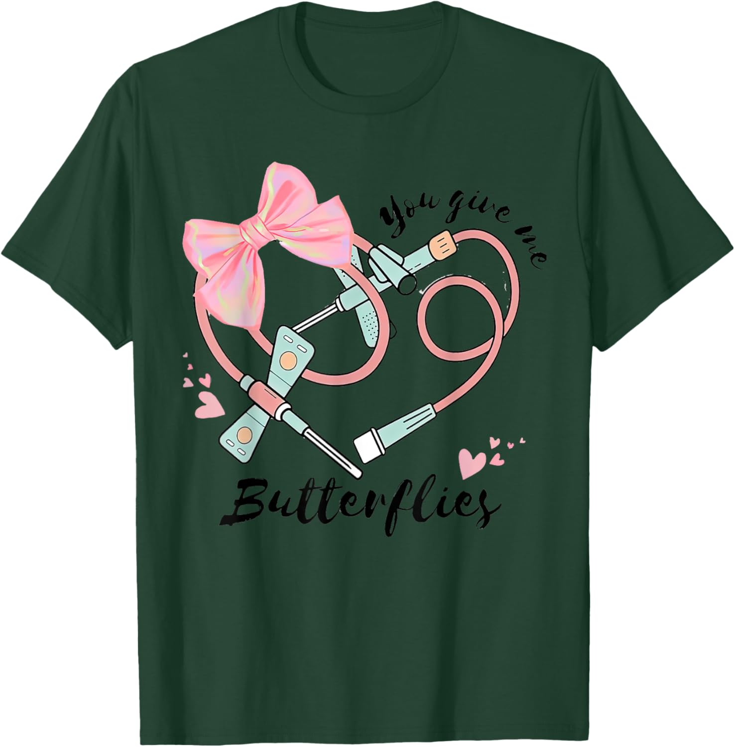 You Give Me Butterflies Phlebotomist Valentine Day Nurse T-Shirt - T-Shirt | Forest