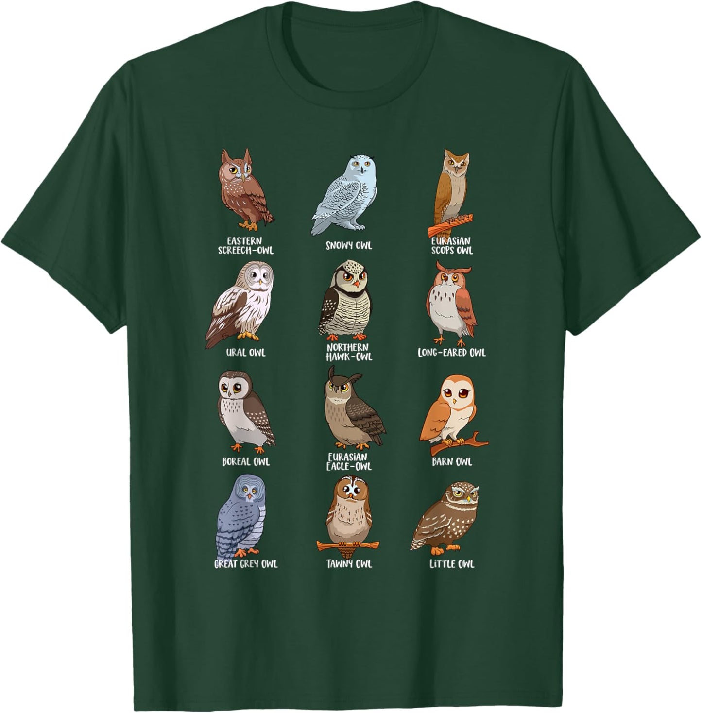 Cartoon Kawaii owls - Owl motif T-Shirt - T-Shirt | Forest