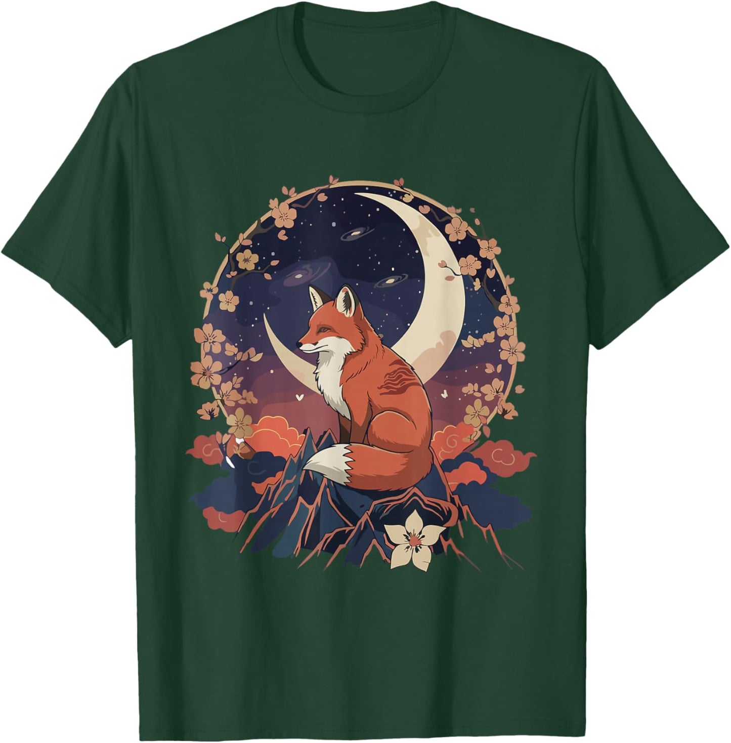 Kawaii Celestial Fox Japanese Anime T Shirts Men Women Kids T-Shirt - T-Shirt | Forest