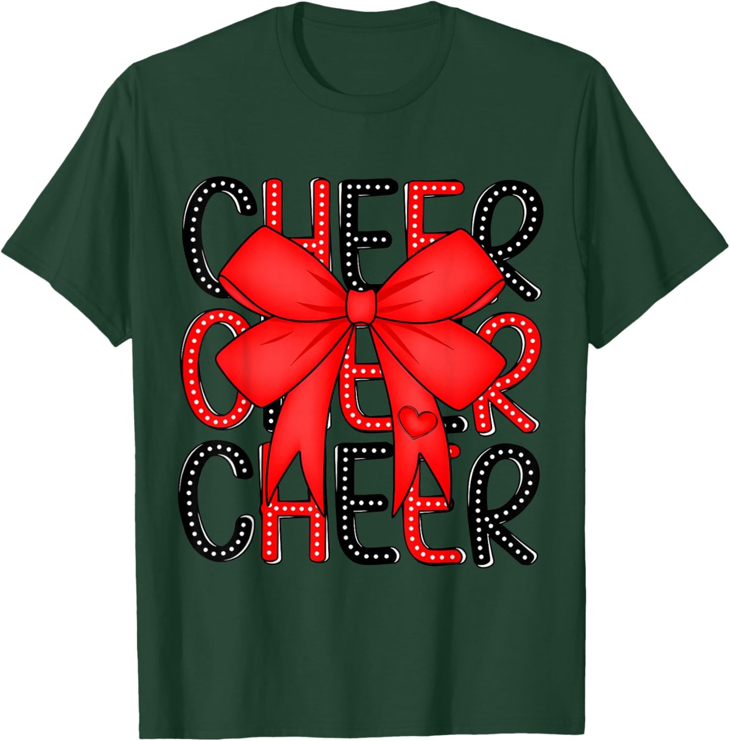 Coquette Cheer Shirt Black and Red Team Cheerleading T-Shirt - T-Shirt | Forest