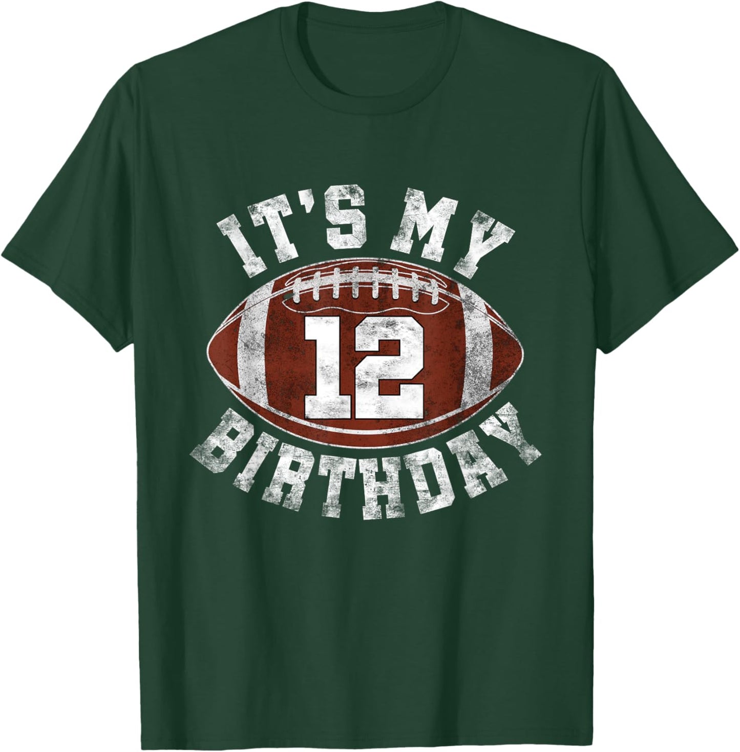 It's My 12th Birthday Boy 12 Year Old Football Player Kids T-Shirt - T-Shirt | Forest