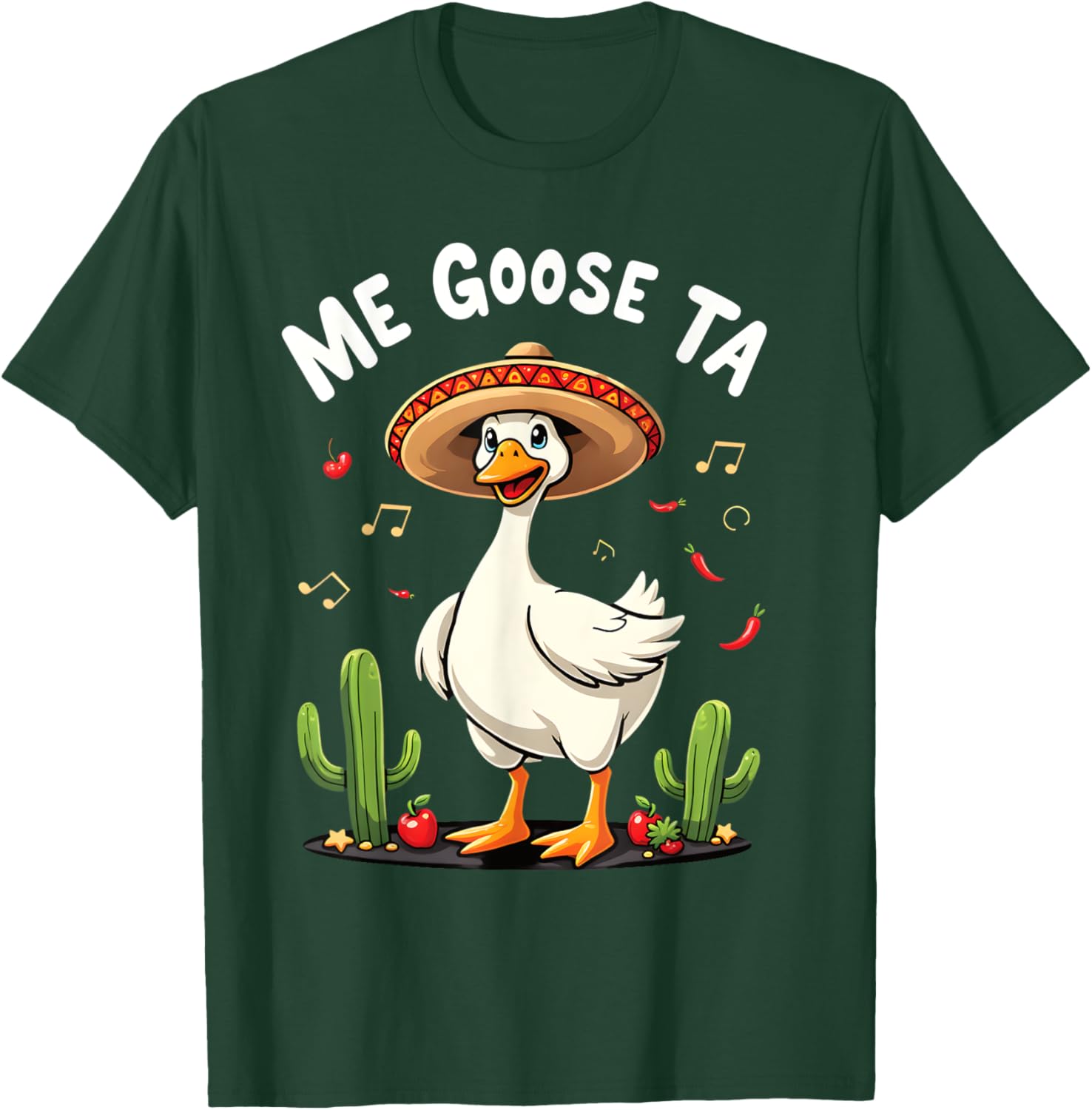 Me Goose Ta Fiesta Fun Goose and Cactus T-Shirt - T-Shirt | Forest