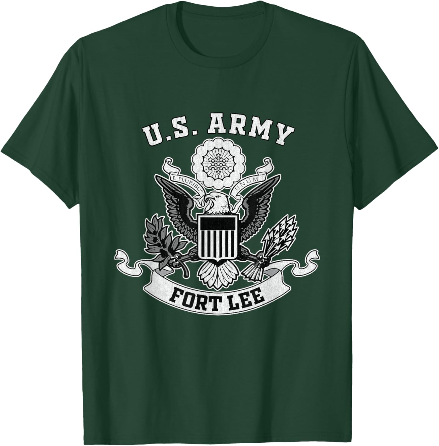 Fort Lee Virginia Military Base Eagle Emblem Vintage Gifts T-Shirt - T-Shirt | Forest