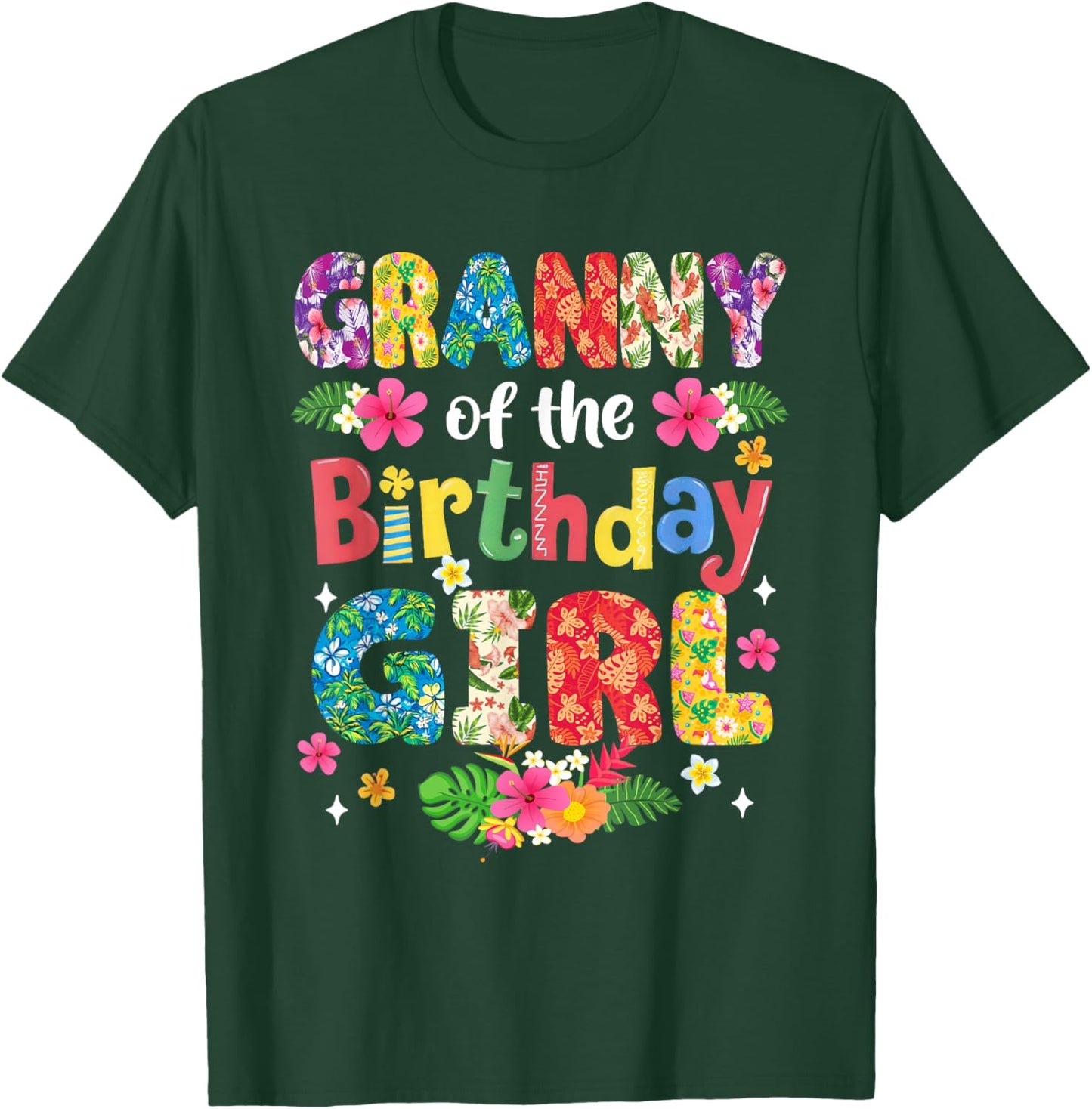 Granny of The Birthday Girl Hawaii Family Party Decor T-Shirt - T-Shirt | Forest