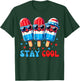 Stay Cool Popsicle 4th of July Boys Men USA American Flag T-Shirt - T-Shirt | Forest