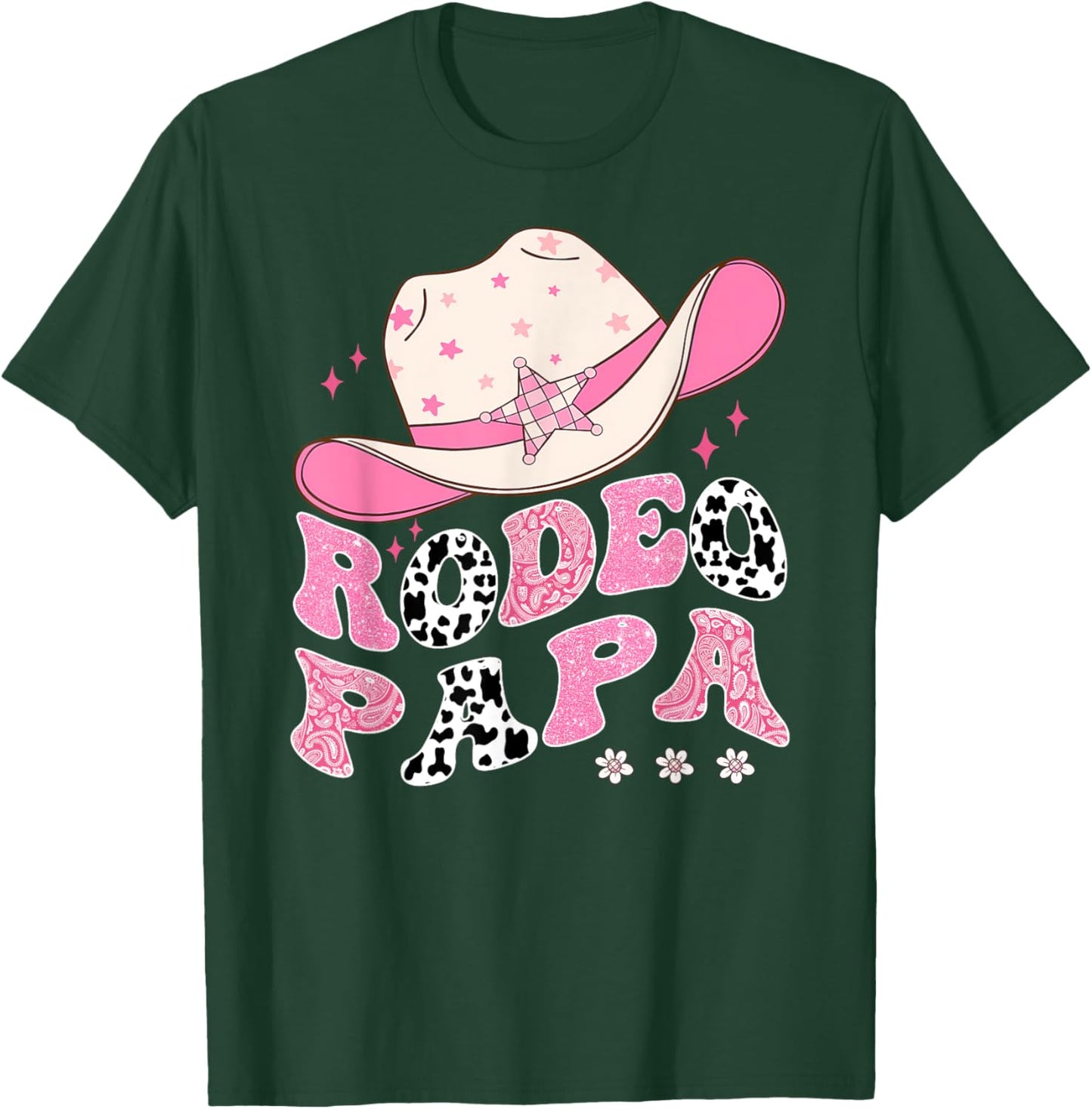 Rodeo Papa Pink CowGirl 1St Birthday Family Matching T-Shirt - T-Shirt | Forest
