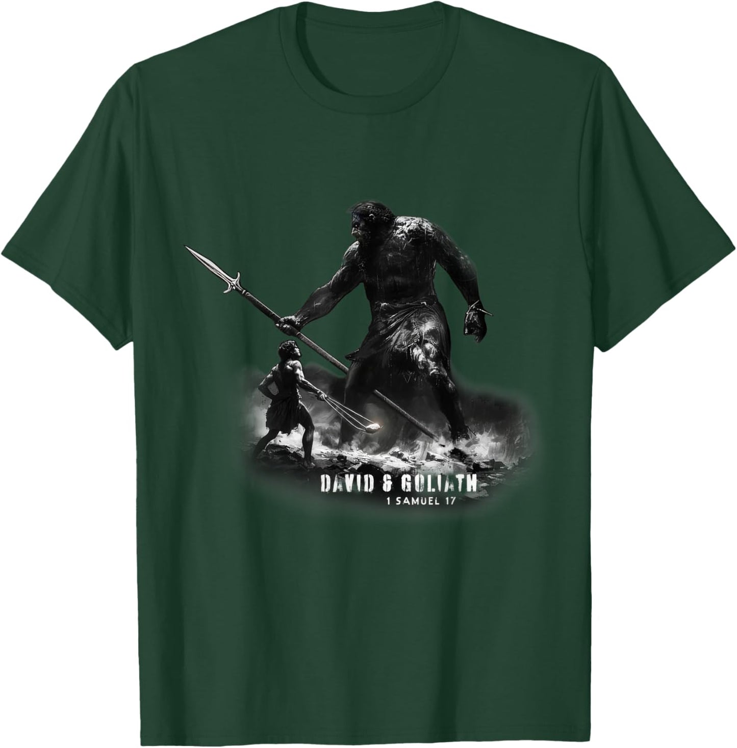 David & Goliath, Faith Overcomes All - Biblical Stories T-Shirt - T-Shirt | Forest