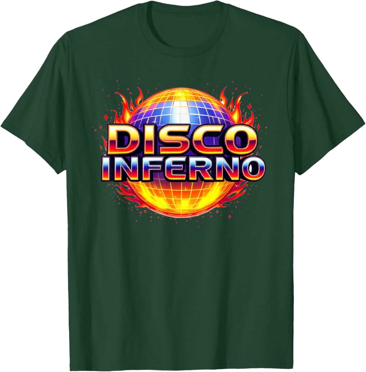 Disco Inferno: 70s Retro Groove, Funk, and Fire T-Shirt - T-Shirt | Forest