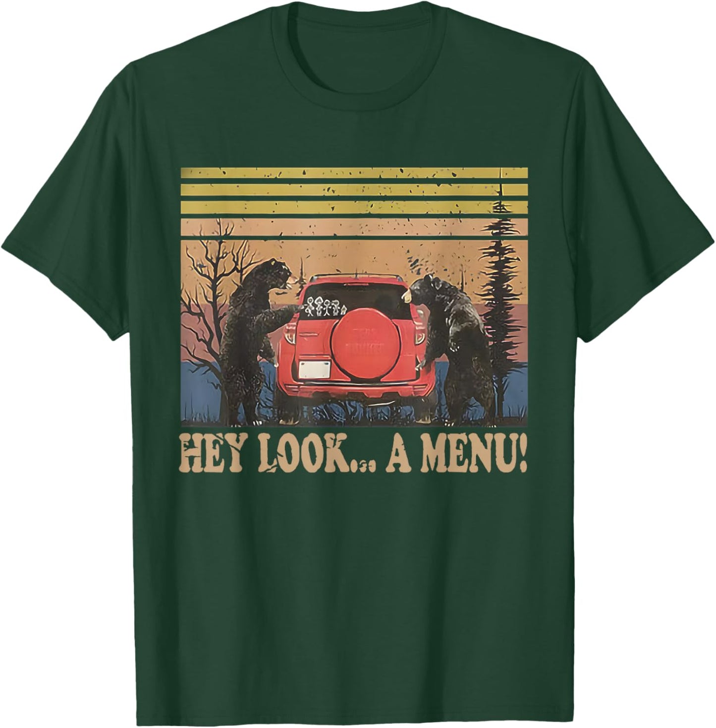 Hey Look A Menu Funny Camping Bear T-Shirt - T-Shirt | Forest