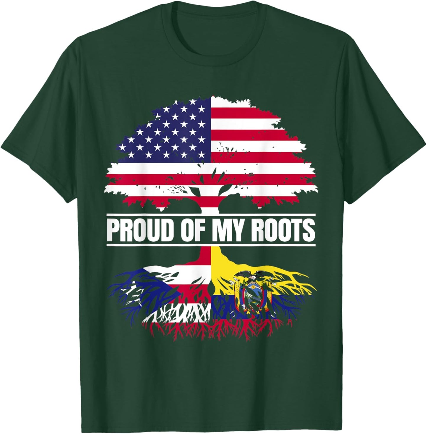 Boricua Ecuador Mix Proud of Roots Puerto Rican Ecuadorian T-Shirt - T-Shirt | Forest