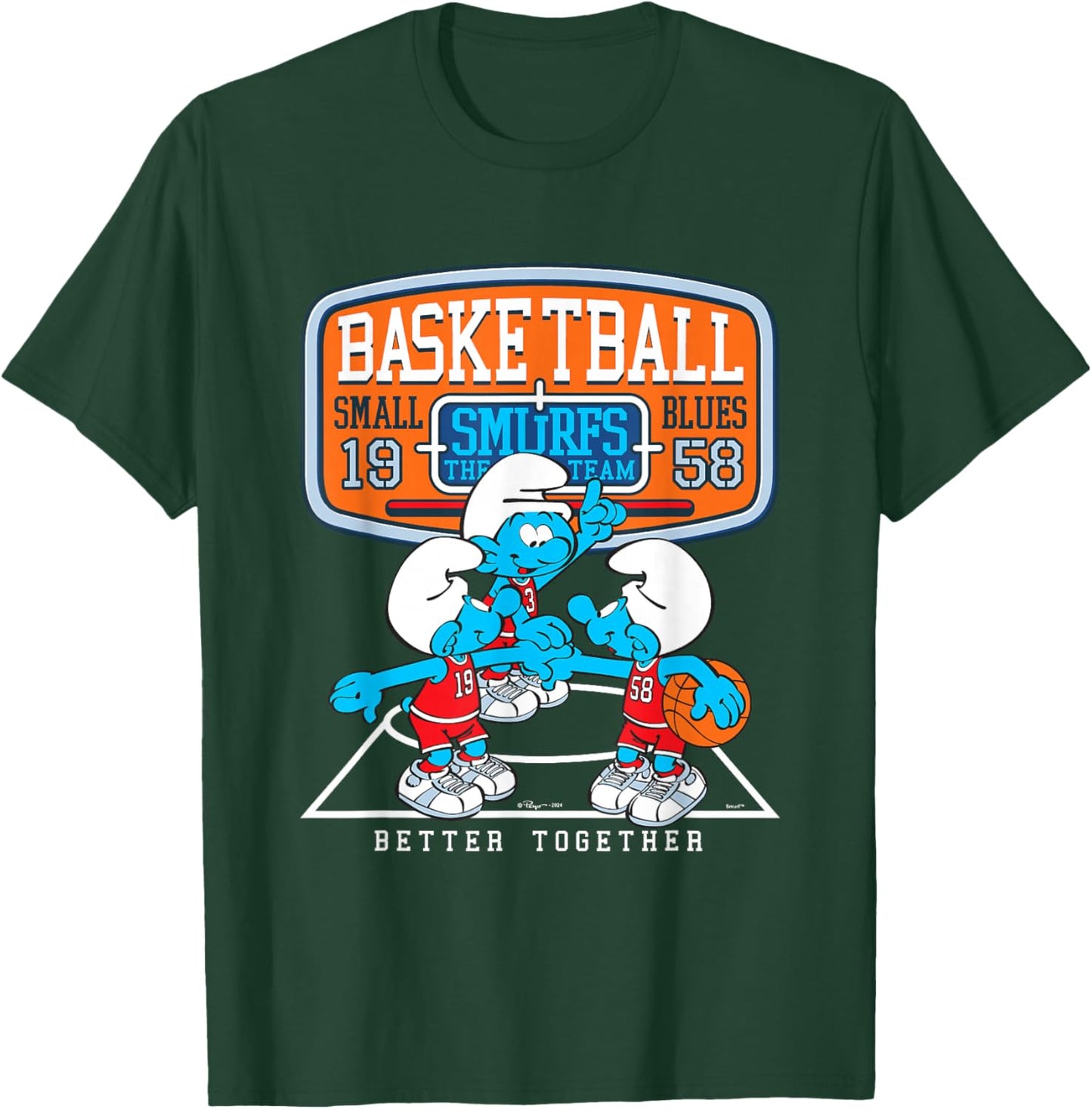 The Smurfs Basketball Team Better Together Big Chest Logo T-Shirt - T-Shirt | Forest