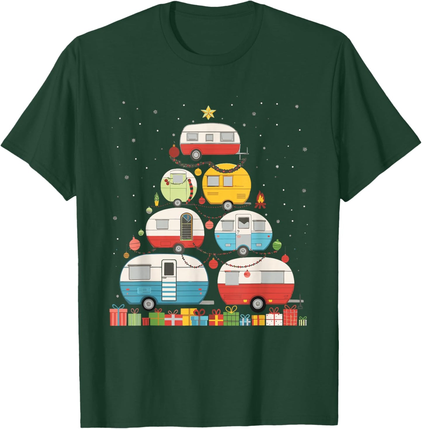 Camping Christmas Tree T-Shirt - T-Shirt | Forest