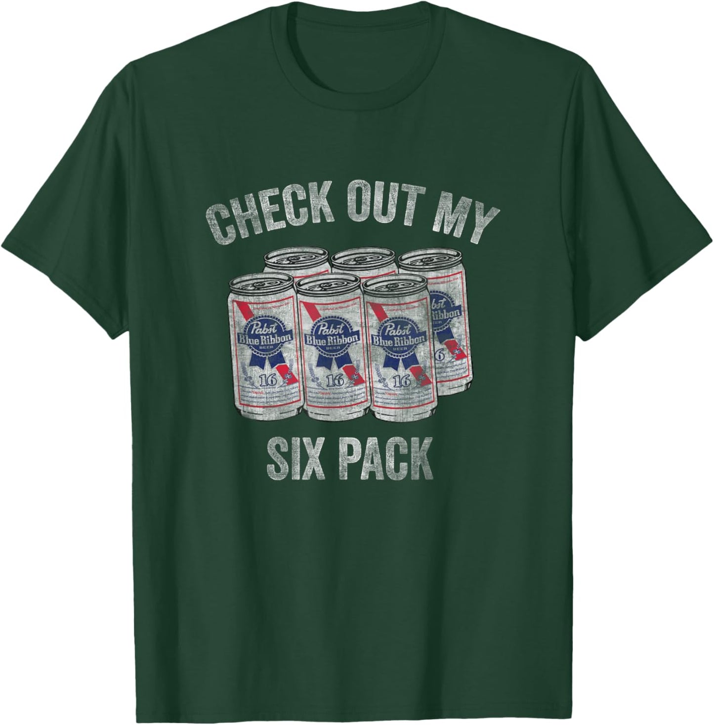 Pabst Check Out My Six Pack T-Shirt - T-Shirt | Forest