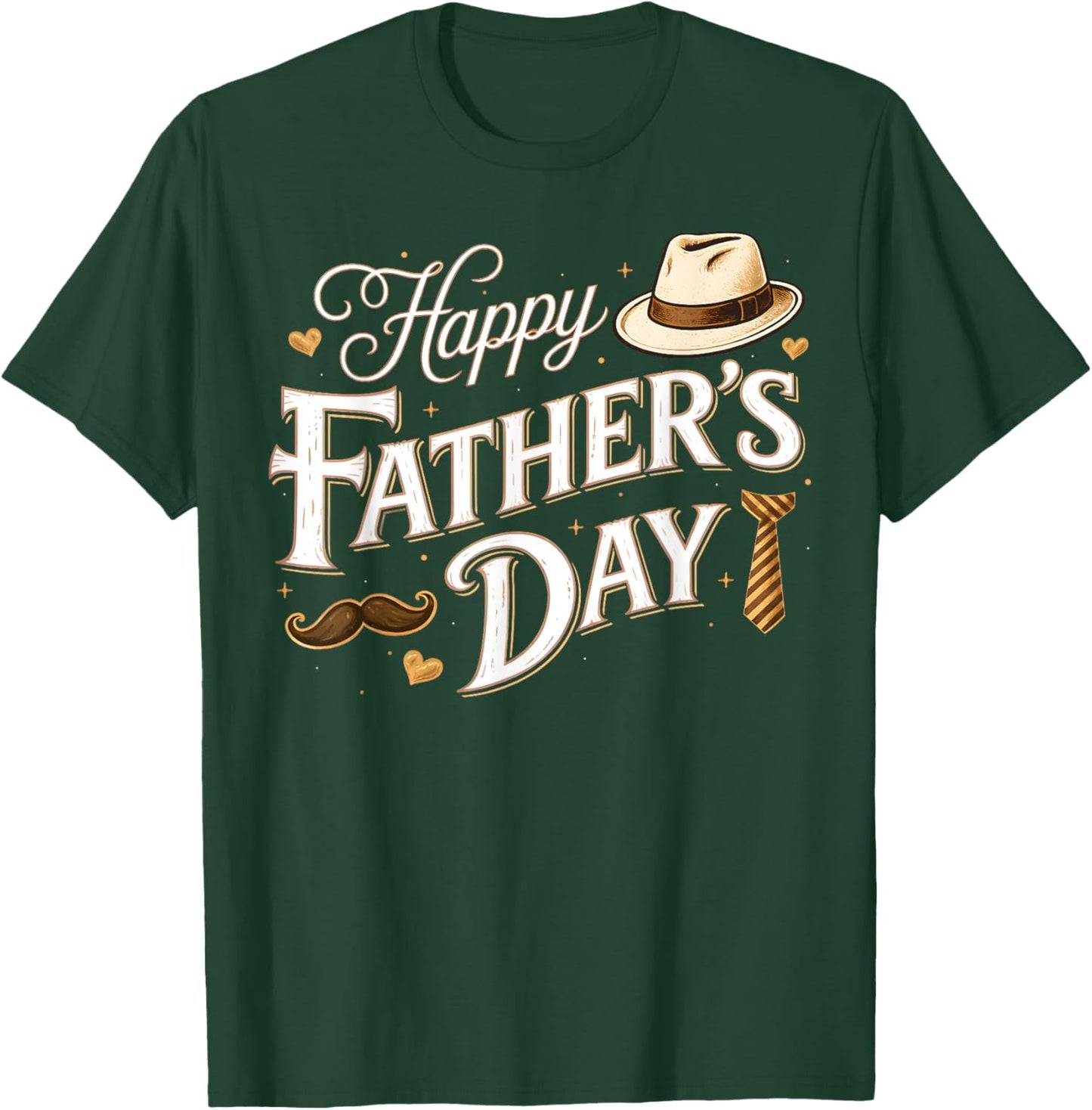 Happy Fathers Day Classic Vintage Retro Dad Grandpa Papa Men T-Shirt - T-Shirt | Forest