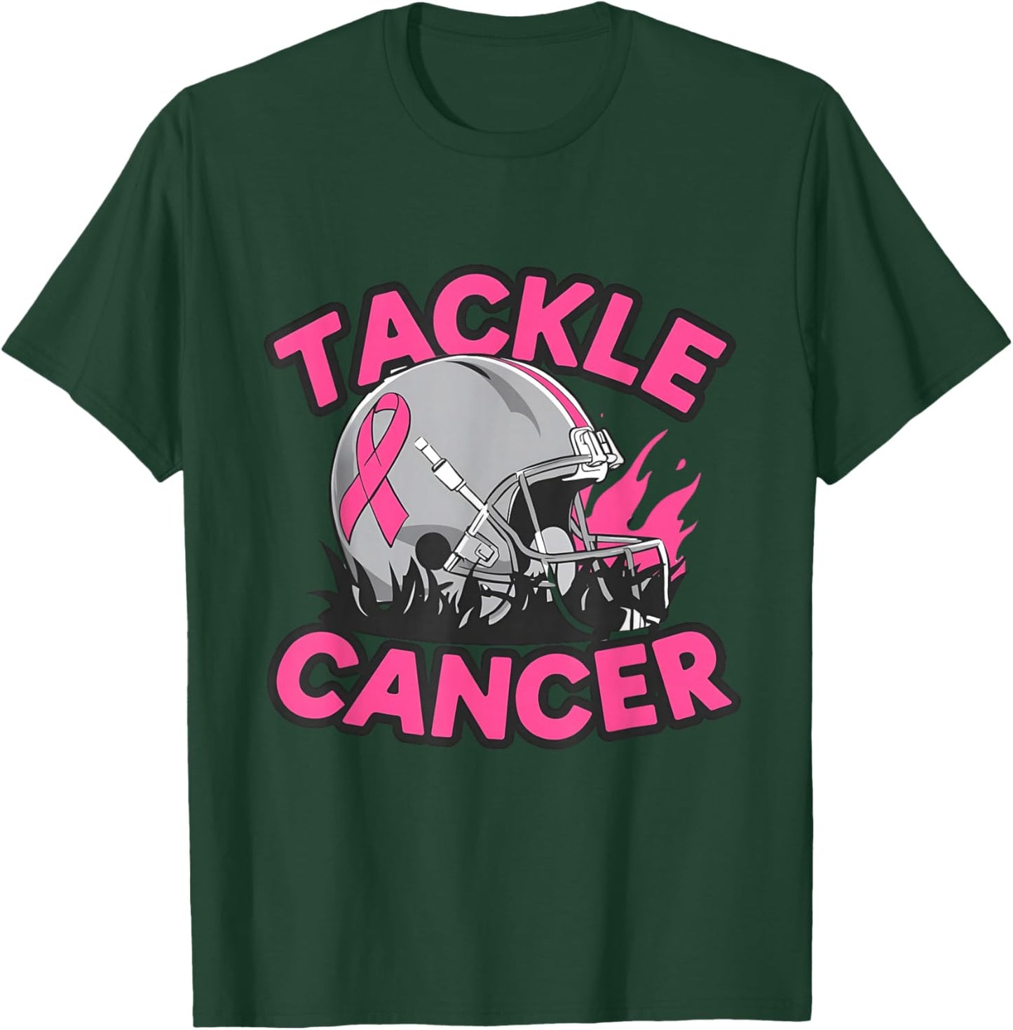 Tackle Breast Cancer Awareness American Football T-Shirt - T-Shirt | Forest