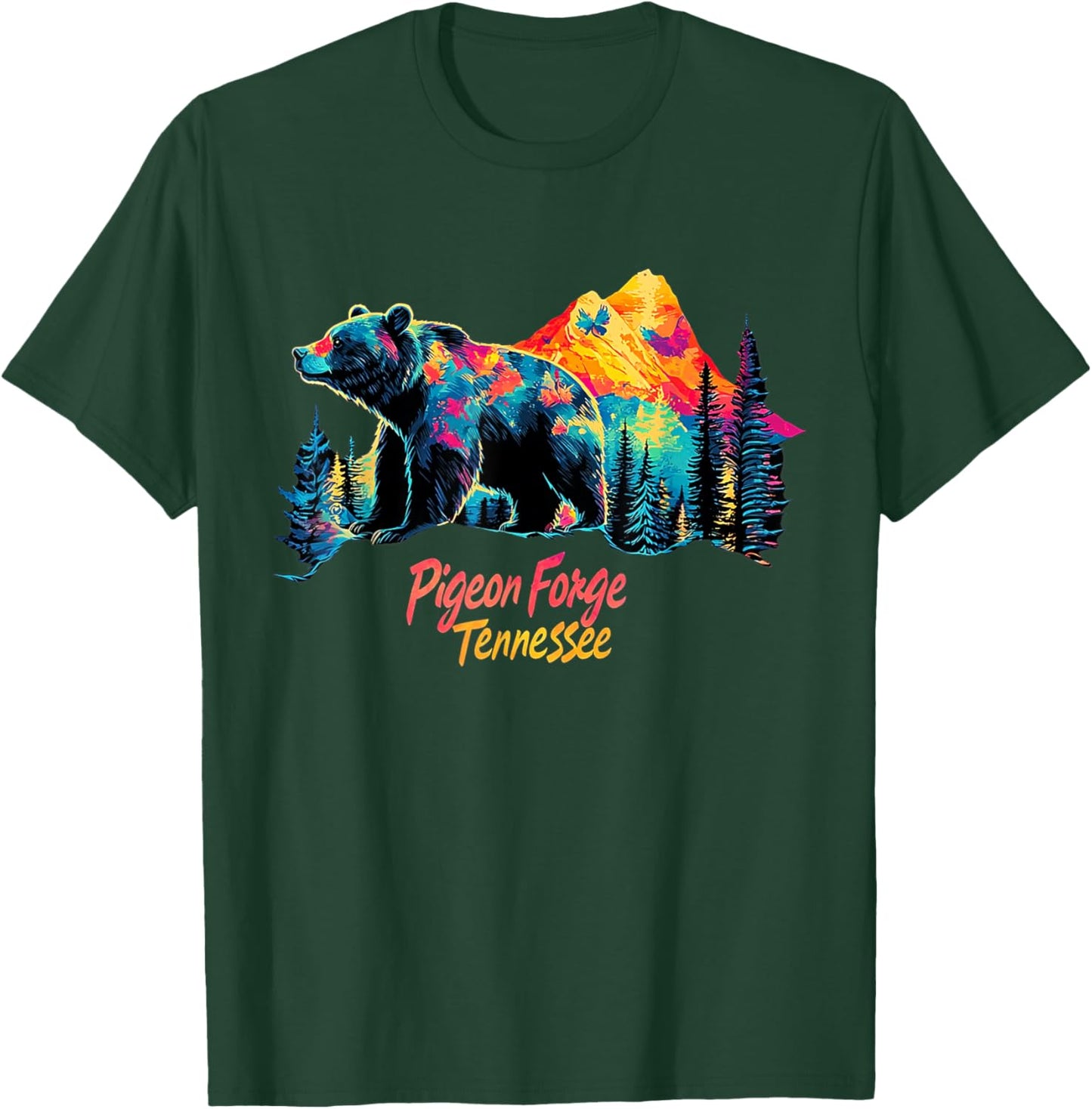 Pigeon Forge Tennessee Mountains Bear USA Hiking Souvenir TN T-Shirt - T-Shirt | Forest