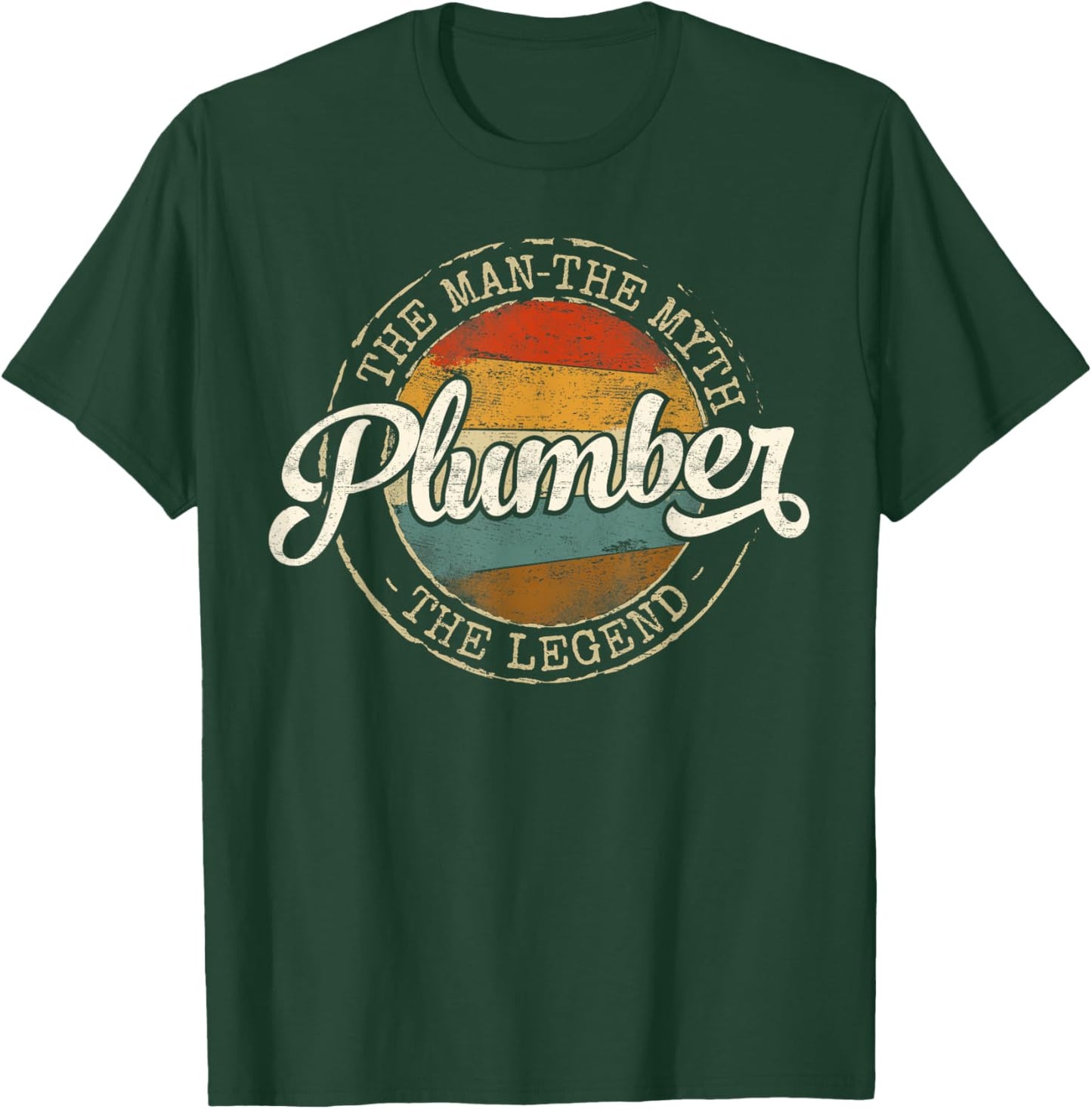 Plumber The Man The Myth The Legend Vintage Stamp Plumbing T-Shirt - T-Shirt | Forest