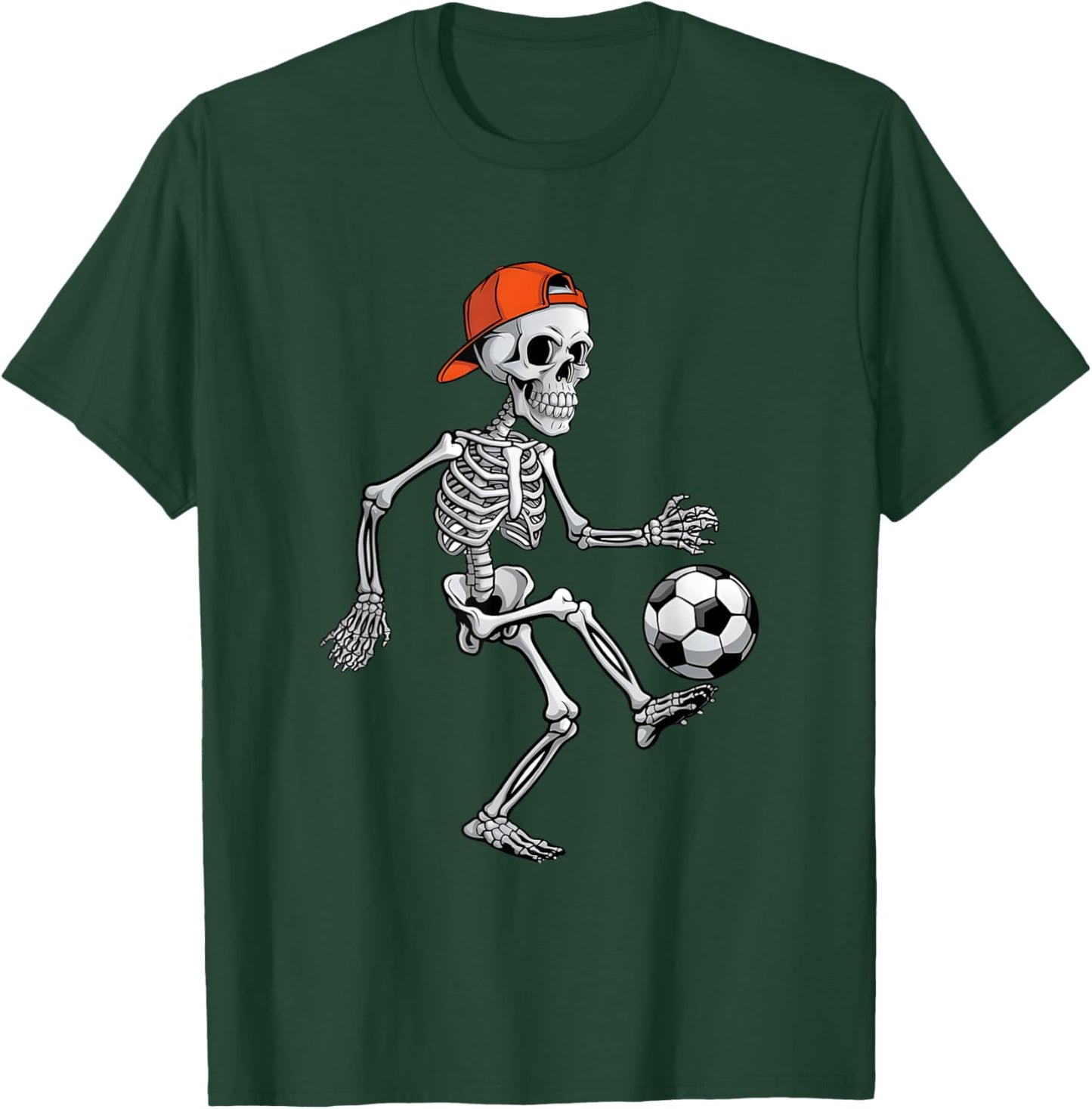 Skeleton Soccer Halloween Costume Funny Men Boys Kids T-Shirt - T-Shirt | Forest
