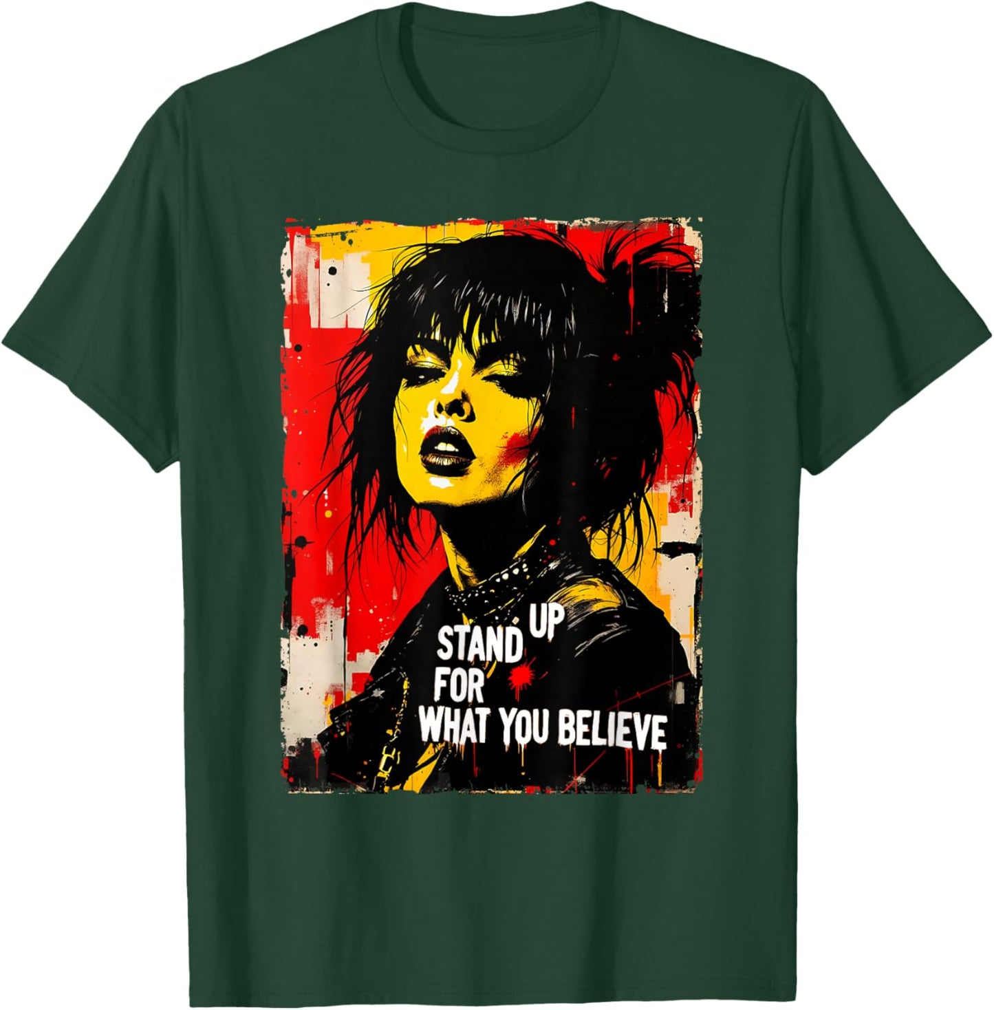 Punk Girl Graffiti Grunge 90s Distressed Graphic Vintage T-Shirt - T-Shirt | Forest