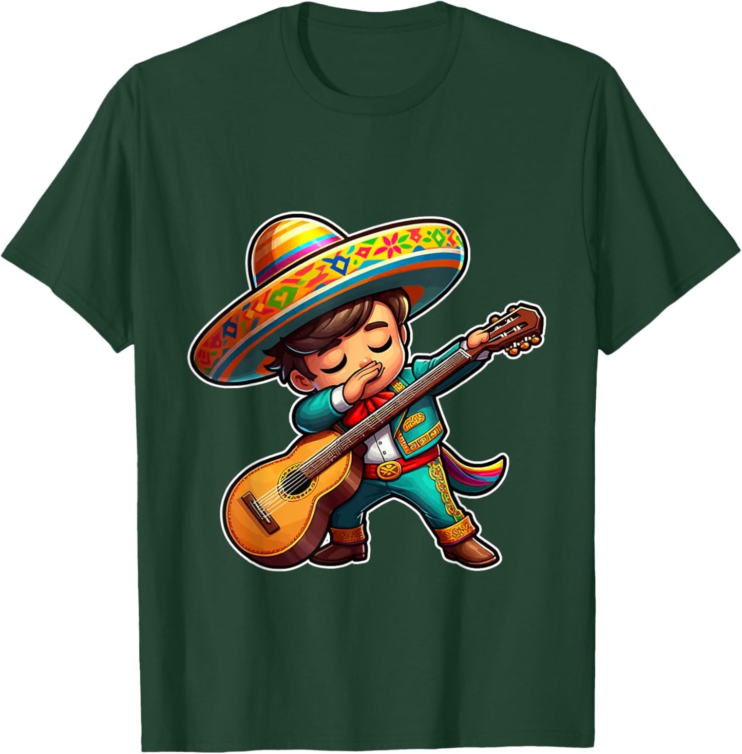 Mariachi boy dabbing with guitar Cinco de Mayo costume kids T-Shirt - T-Shirt | Forest