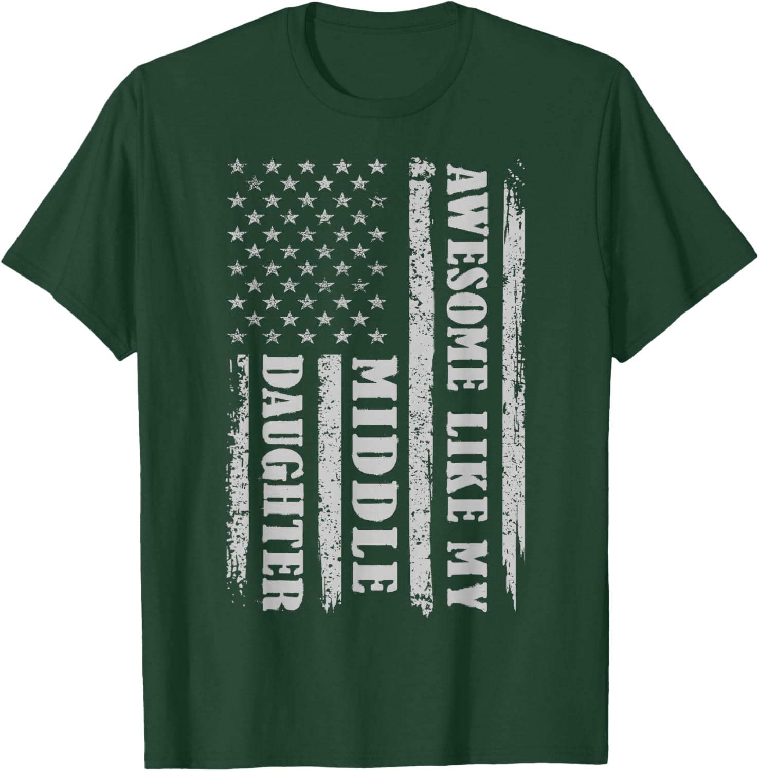 Awesome Like My Middle Daughter Gifts Men Funny for Dad USA T-Shirt - T-Shirt | Forest