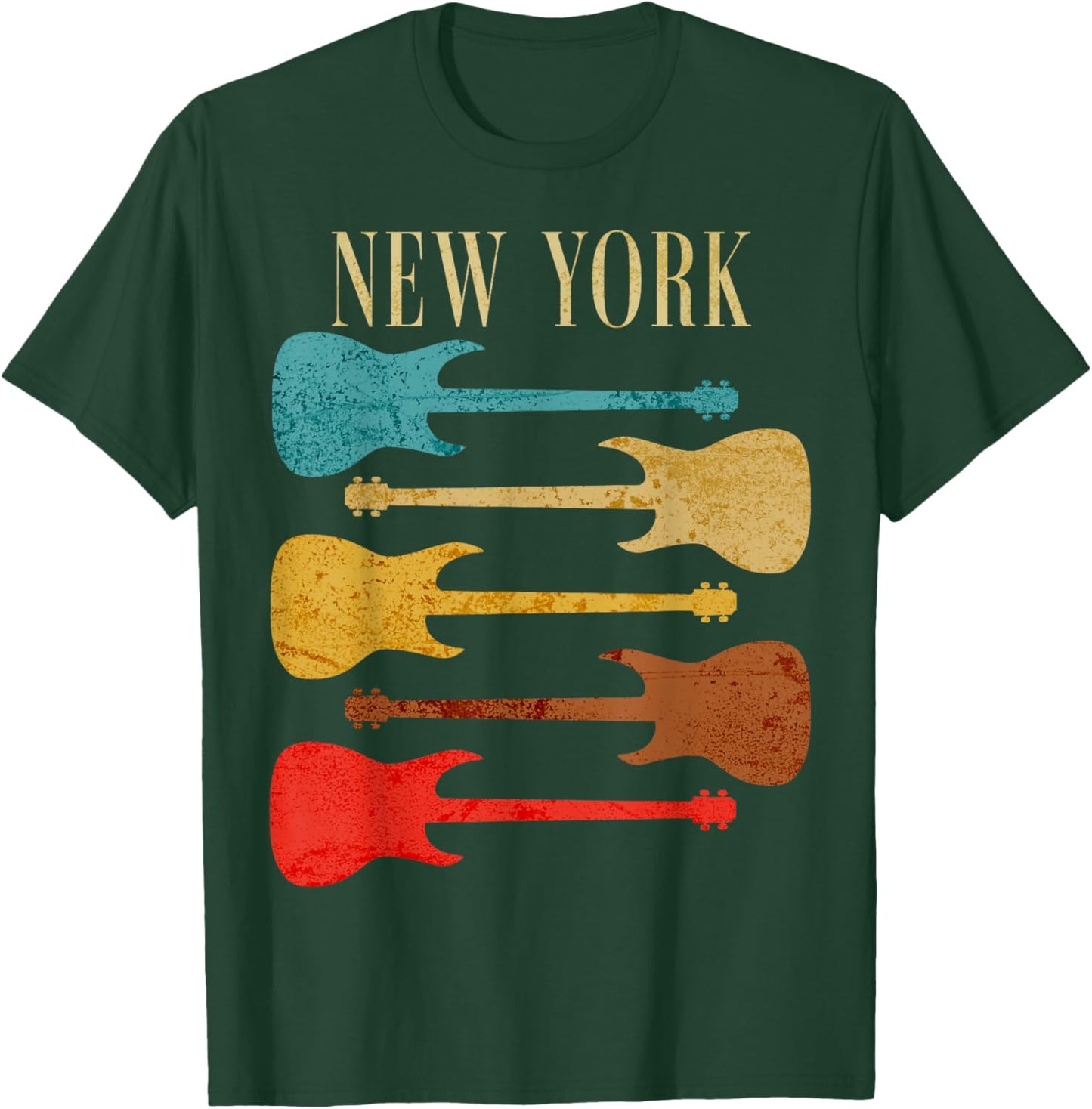 New York Concert Rock Music Festival New York City Guitars T-Shirt - T-Shirt | Forest