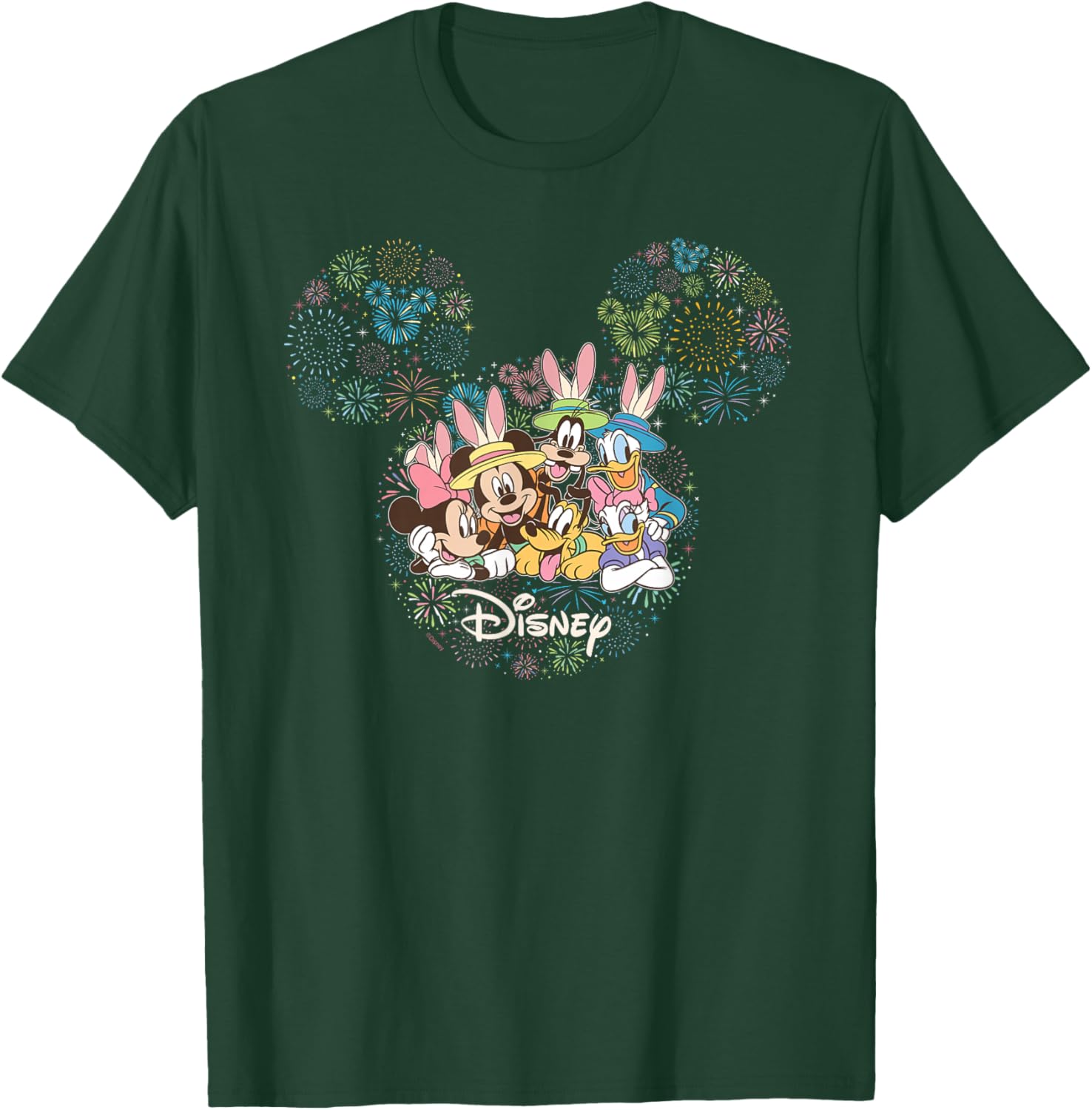 Disney Mickey & Friends Easter Fireworks Icon Vacation Trip T-Shirt - T-Shirt | Forest