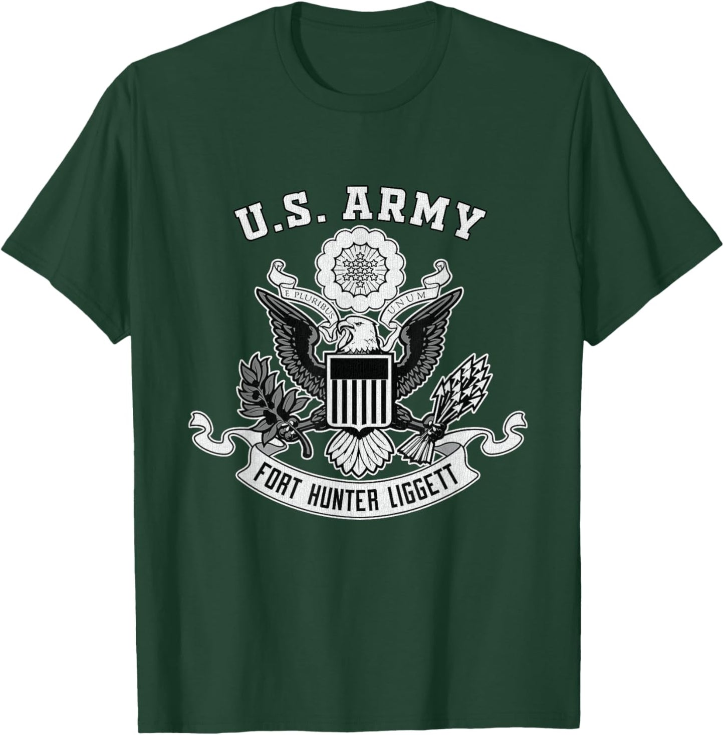 Fort Hunter Liggett California Military Base Eagle Emblem T-Shirt - T-Shirt | Forest