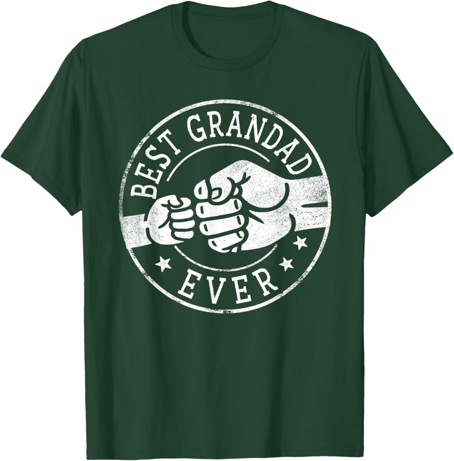 Best Grandad Ever - Fist Bump Circle Emblem Design Grandad T-Shirt - T-Shirt | Forest