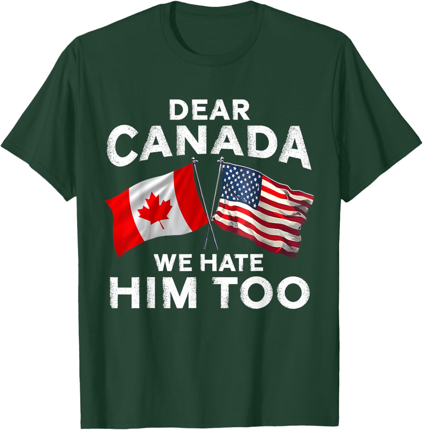 Funny Canada American Flag Quote Protest T-Shirt - T-Shirt | Forest